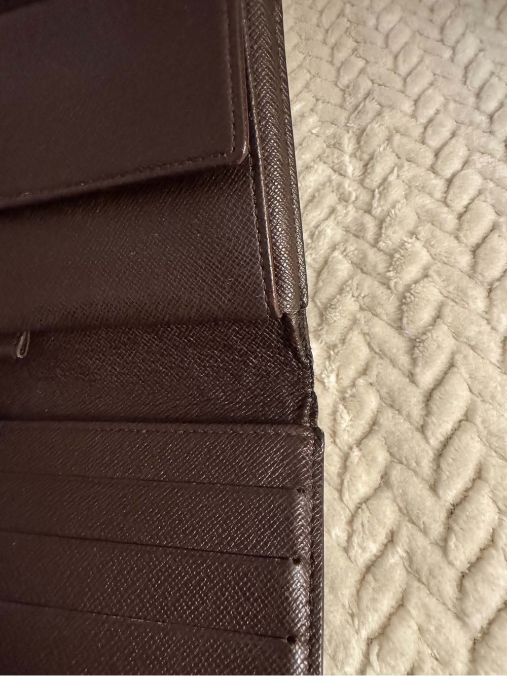Brown Checkered Long Women's Wallet - Picture 10 of 14